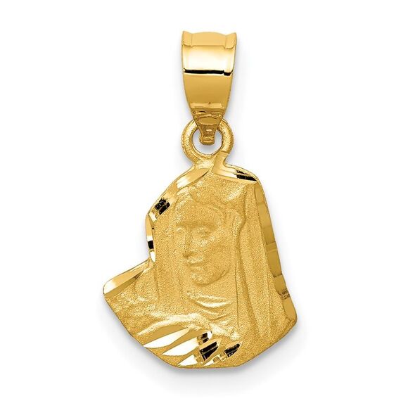 14k Yellow Gold Satin D/C Mary Pendant